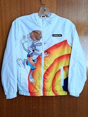 Members Only Looney Tunes Windbreaker Jacket Space Jam Legacy Boys Size 10/12